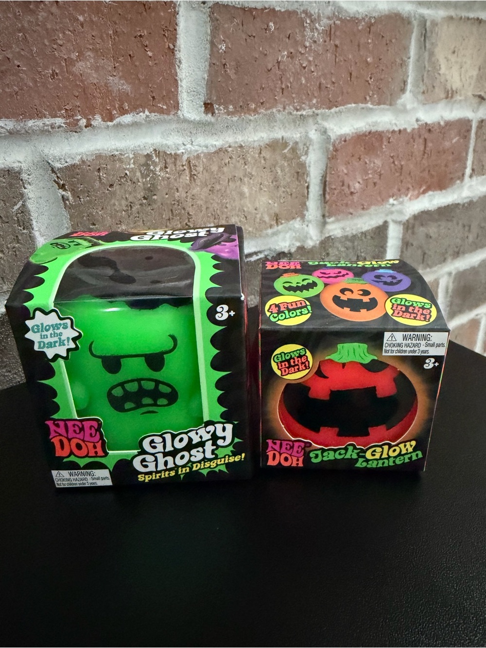 NeeDoh Halloween Glowy Ghost and Jack Glow Lantern Bundle of 2